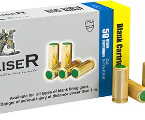 Kaiser 9mm blank cartridges box of 50