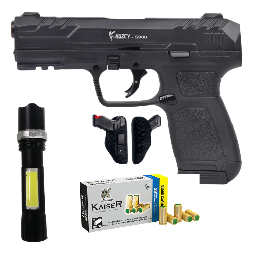 Kuzey S900 Blank gun with torch 50 Bullets and holster